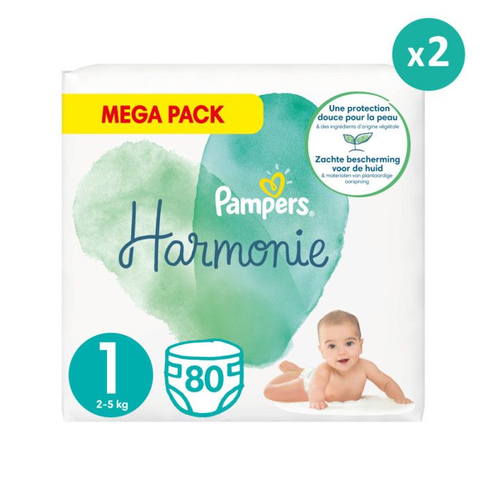 2x80 Couches Harmonie Taille 1, Pampers Cdiscount Puériculture
