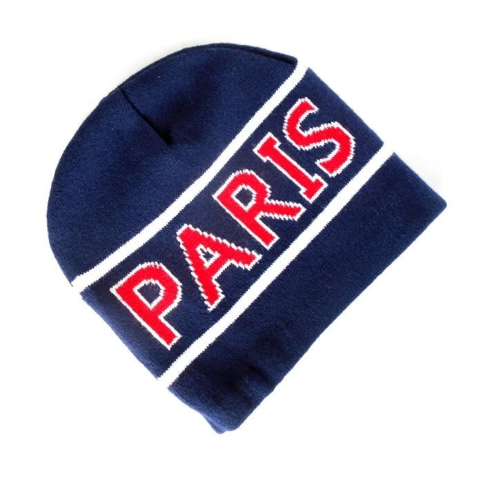 BONNET PARIS  BLEU MARINE  HOMME FEMME ENFANT FILLE GARCON No écharpe  maillot fanion casquette drapeau  Bleu - Cdiscount Prêt-à-Porter