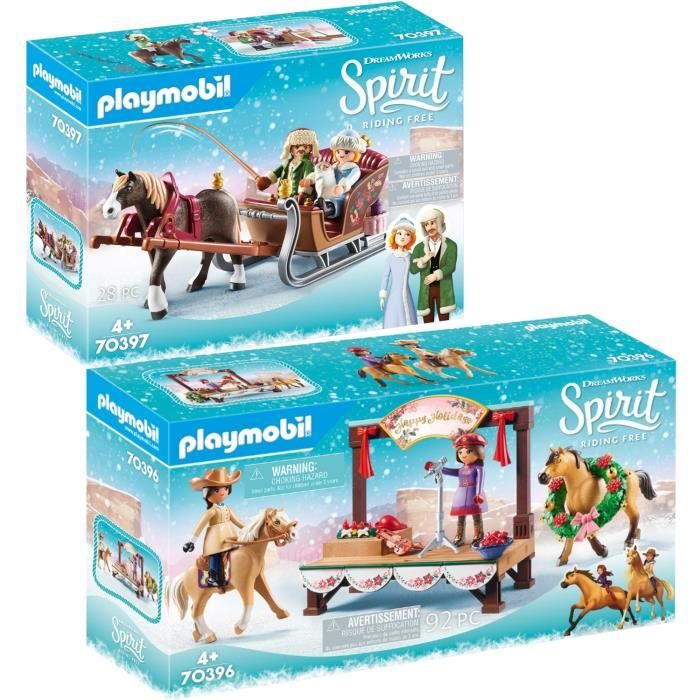 Figurine Playmobil Spirit Lot de 2 Articles concert + Calèche d'hiver -  Cdiscount Jeux - Jouets