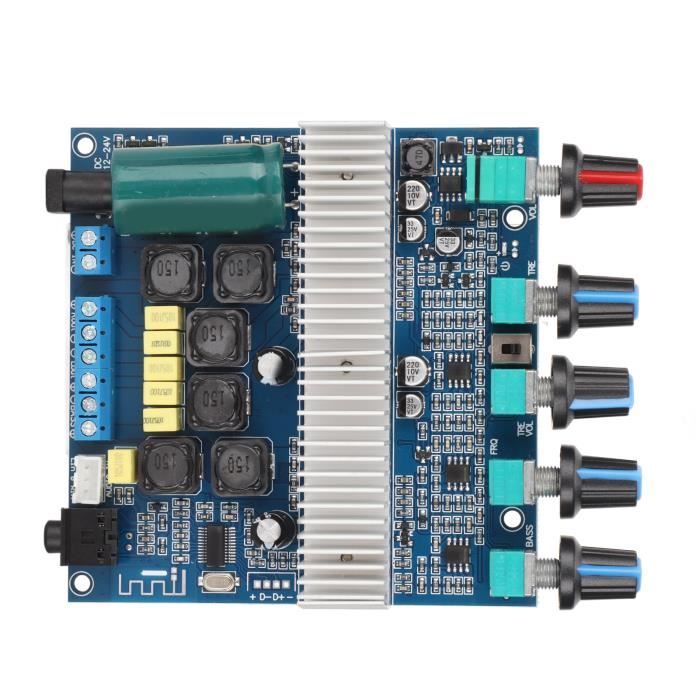 Hsthe Sea Carte d'amplificateur de caisson de basses Bluetooth Hifi Stéréo 2.1 avec régulation de contr?le des aigus et des basses 220W * 2 350W 18V-38V Module d'amplificateur de puissance audio