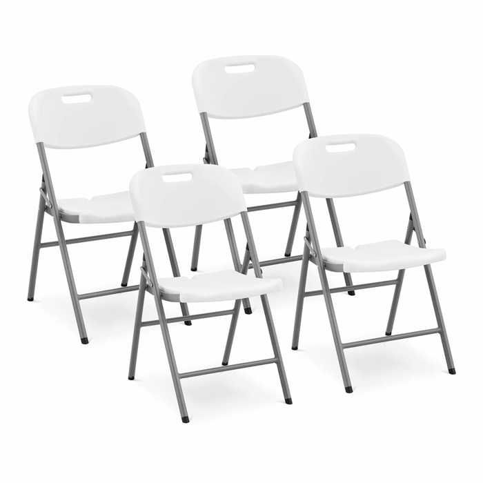 chaises pliantes - royal catering - lot de 4 - blanc - siège 40x38 cm - 180kg