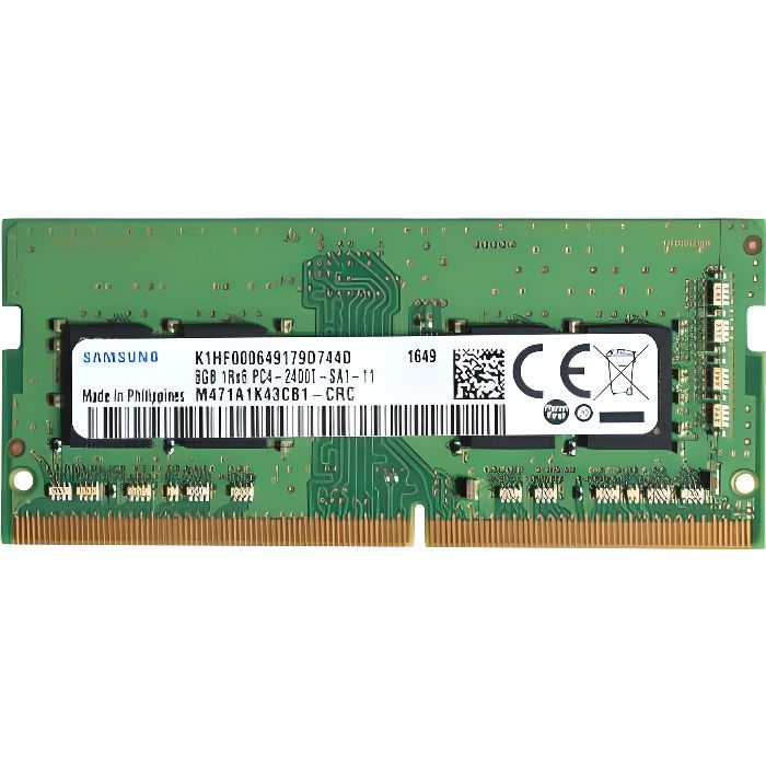 Module de mémoire RAM Samsung de 32 Go DDR4, 2666 MHz, pour ordinateur  portable (260 broches, SODIMM, 1,2 V) M471A4G43MB1 : : Électronique