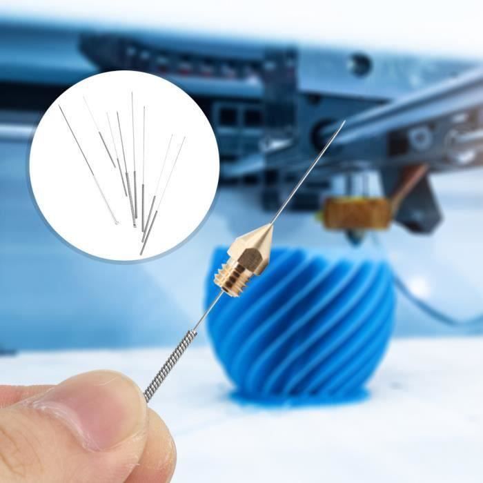 Kit 60 Aiguilles Nettoyage Buse Imprimante 3D GOLRISEN 0.15 à 0.4mm Avec Brosses - 6 Tailles