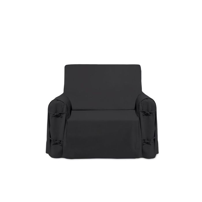 Housse de fauteuil en coton PANAMA anthracite Housse de fauteuil en coton PANAMA anthracite