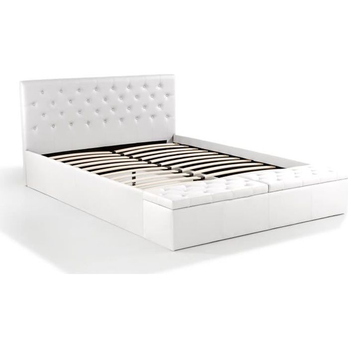 Dream Lit 160 X 200 Capitonne Avec Coffre De Rangement En Simili