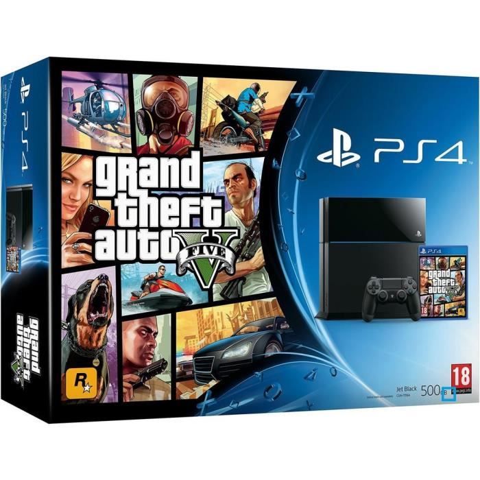 Console PS4 - 500 GB - BUNDLE GTA 5 (Black)