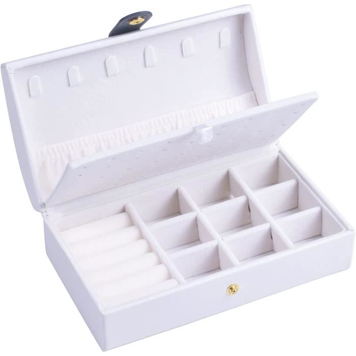 Boîte De Rangement Pour Bagues à Bijoux, Boîte Organisateur De Bagues Bijoux, Cuir PU Velours Boîte De Présentation De Bague, Étui à Bijou De Voyage Pour Femmes Filles Plusieurs Bague