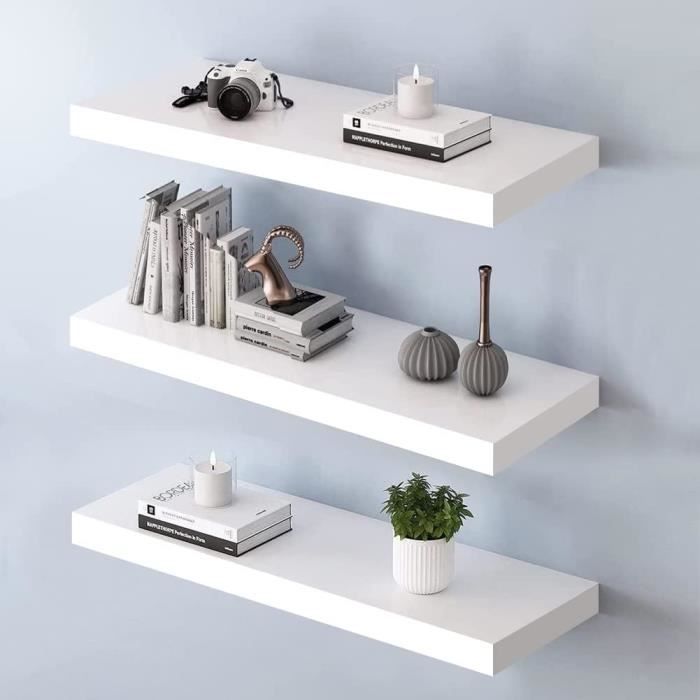 Lot De 3 Étagères D'Angle Flottantes En Bois En Forme De Nuage - Pour Rangement Murale, Livres, Jouets | Chambre, Salon, Salle De Bain