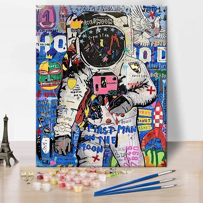 Kit Peinture Par Numéros Paris - Toile 50x40 Cm - Syntego - Avec Pinceaux Et Peintures Acryliques