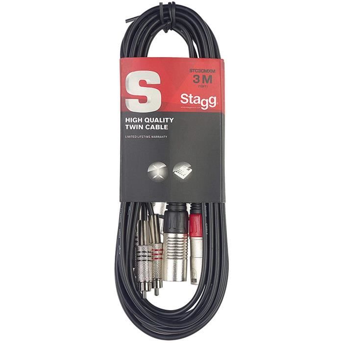 HTRUIYATY 2 × XLR Câbles Femelles à 2 × Câble RCA, HiFi Audio