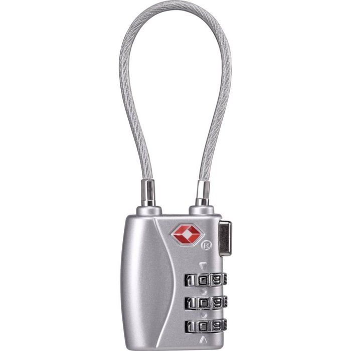 Sygonix SY-5044450 Câble antivol 33 mm TSA argent avec serrure à combinaison