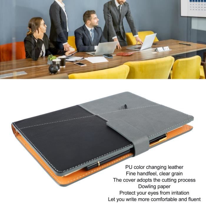 Panachej Notes ZER-A5 PU cuir panaché avec surpiqûres noires et grises bloc-notes d ...
