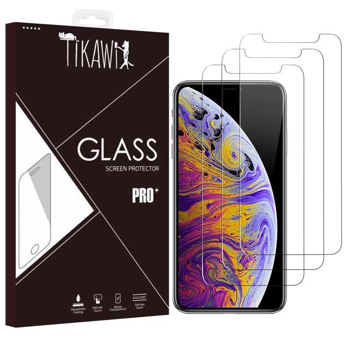Tikawi x3 Verre trempé 9H Iphone 11 Pro MAX 6.5 Protection Ecran Haute  résistance - [Anti-traces] - Film de protection en Verre