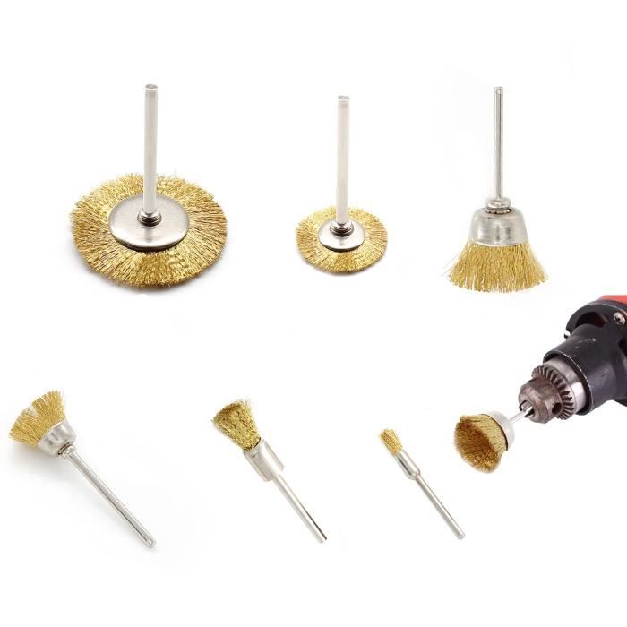 9Pieces Brosse metallique pour perceuse métallique meuleuse circulaire avec  kit de brosse à tige 1/4 pouce pour rouille - Cdiscount Bricolage