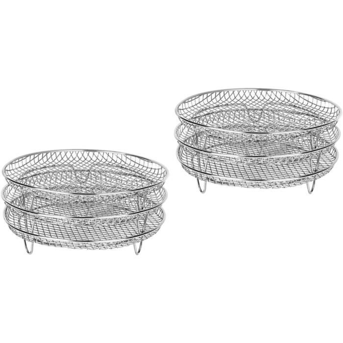 Grille Empilable Pour Air Fryer - Acier Inoxydable 20,5 X 20,5 Cm - Support Cuisson Multiple, Déshydratation, Grill