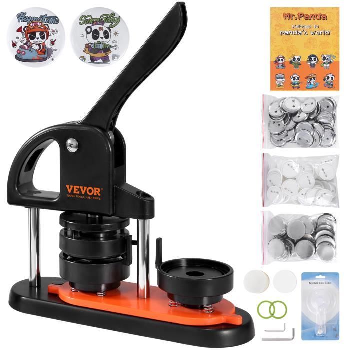 VEVOR MACHINE À BADGES EN PLASTIQUE RÉSISTANT DE 5,8CM POIGNÉE ERGONOMIQUE EN ARC