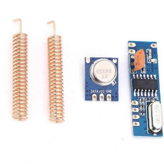 Module émetteur ASK STX882 + Récepteur SRX882 + Antenne - 433 MHz - Pour Transmission Sans Fil, Domotique, Commande à Distance