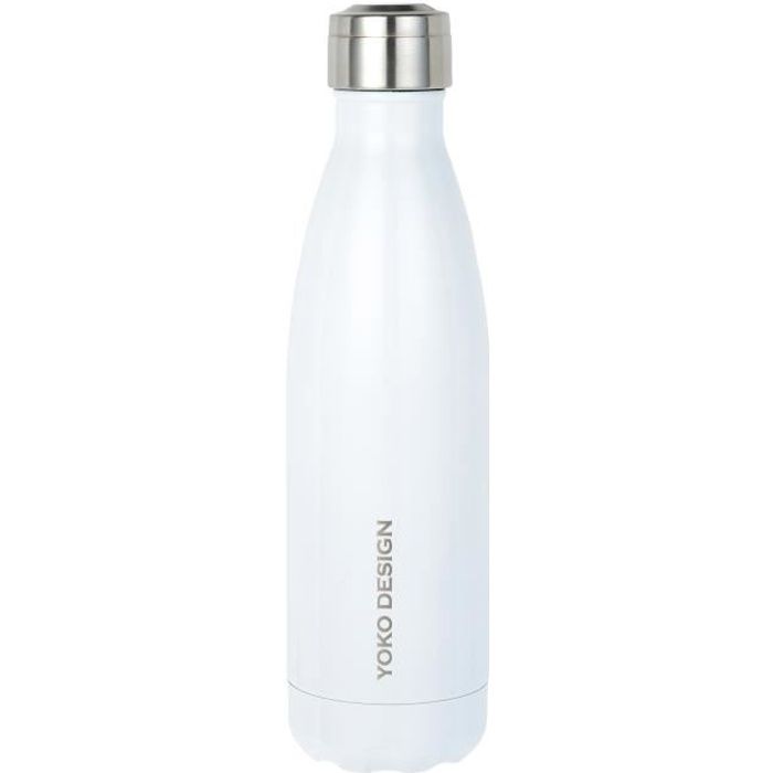 YOKO DESIGN - INOX Gourde isotherme Bouteille 500 ml blanche