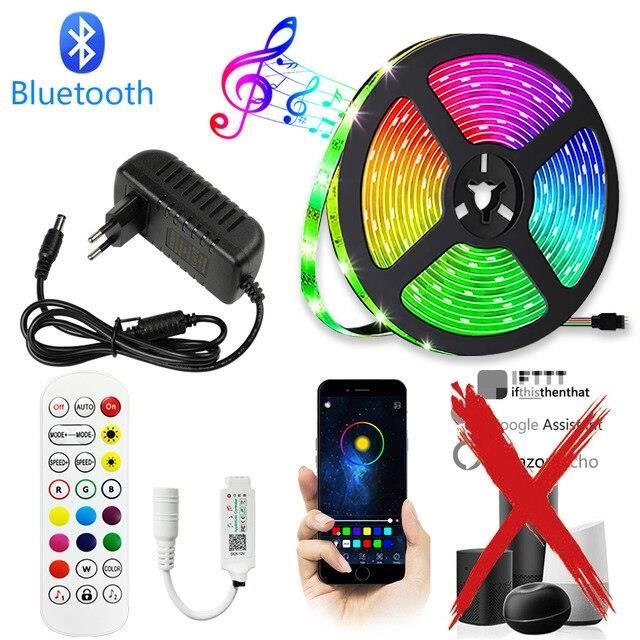 Bande LED Intérieure Voiture RGB - Contrôle Par App Bluetooth - Synchronisation Musique - USB 5V - 2