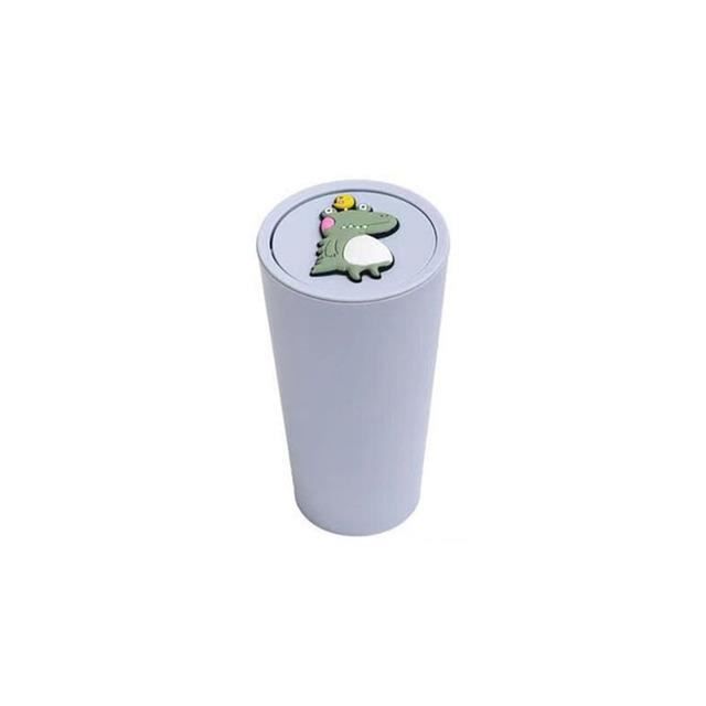 Jauhmui Jolie mini poubelle de bureau avec couvercle, en plastique, petite poubelle de table, design compact, pour cuisine, salle de bain, bureau (jaune