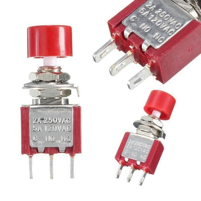 MTS-102 Interrupteur à Bascule Miniature SPDT On-On 6A 125V, Filage 30cm