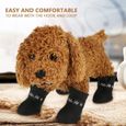 4pcs Chaussures de Pluie Antidérapant bottes imperméables Bottes de Neige pour chien et chat(M Noir)-1