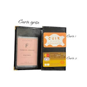 Porte Papier Voiture En Cuir Homme Femme Avec étui Carte Grise Permis Assurance