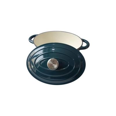 Cocotte Fontignac 28 Cm Ovale – Fonte émaillée Verte – Fabriquée En France