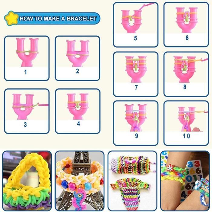 Kit De Bracelet élastique 1100+ Pièces – Métier à Tisser, 21 Couleurs, Accessoires – Activité Créative Enfant 8-12 Ans