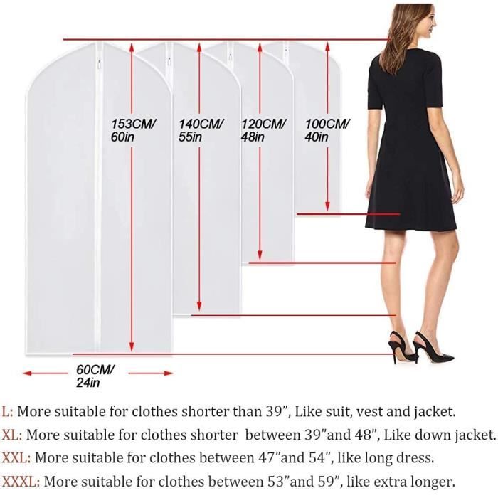 BKEPDY Lot De 2 Sacs à Vêtements Noirs Avec Fermeture éclair