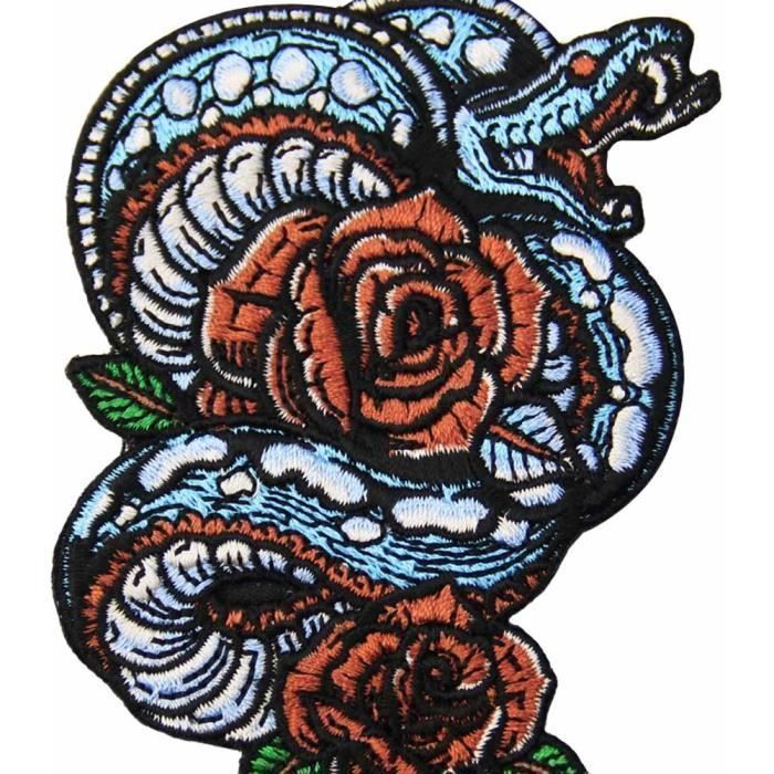 B2SEE LTD Ecusson Patch Badge Motif Fleur D'or Noir Brodé-rie