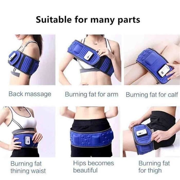 Ceinture Amincissante Vibrante Électrique - Massage Ventre, Cuisses, Bras - 5 Intensités - 125x15 Cm