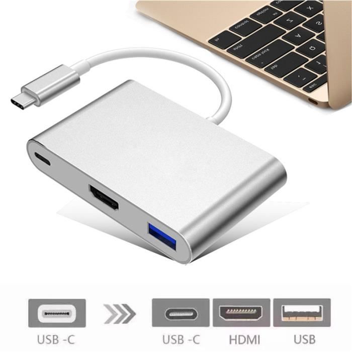 Câble Adaptateur USB 3.0 Vers HDMI Mâle - Pour Moniteur, Projecteur - Affichage Publicitaire
