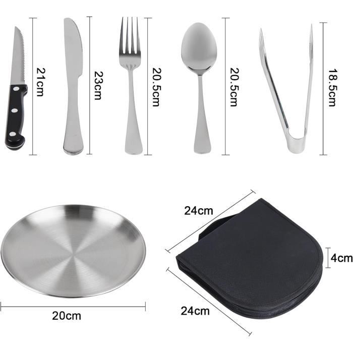 Kit Cuisine Camping 10 Pièces – Alu Anodisé, Casserole, Poêle, Théière 800ml, Bols, Cuillère, Éponge, Mousqueton – Pour 2 Personnes