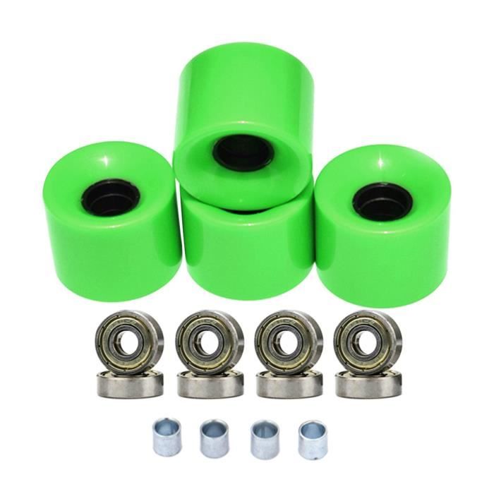 RaceBon – Roues Longboard 60 Mm 78A – PU, Roulements ABEC-9, Entretoises, Lot De 4 – Pour Cruiser Et Freestyle