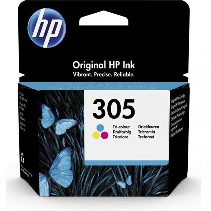HP 305XL Cartouche d'encre trois couleurs grande capacité authentique  (3YM63AE) pour DeskJet 2300/2710/2720/Plus4100, Envy 6000