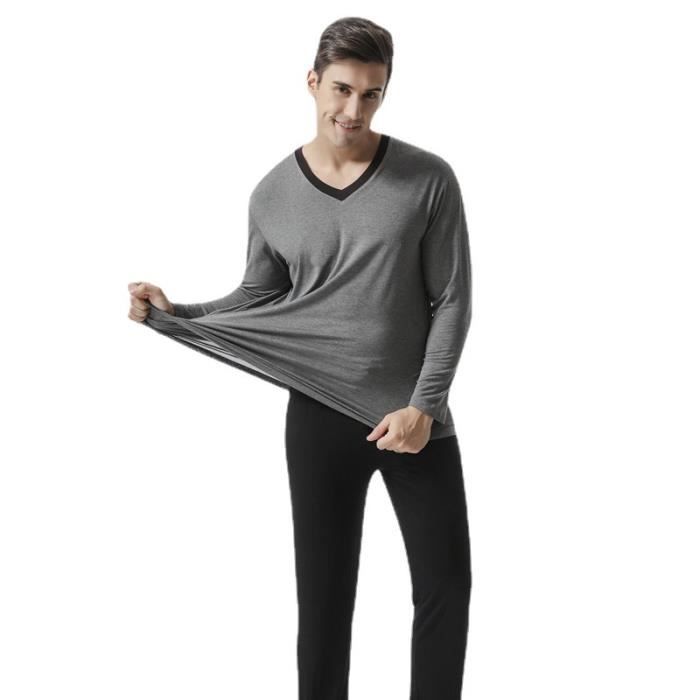 LOIJMK Pyjama 2 pièces pour homme : pyjama confortable avec boutonnière, manches courtes et short – Pyjama d'été uni pour homme dans de grandes tailles avec poche poitrine – Doux et confortable