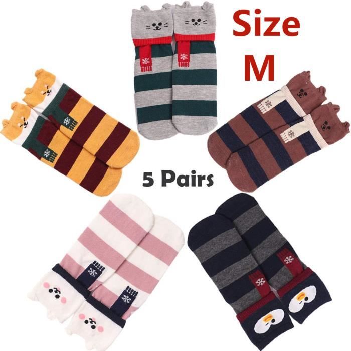 3 Paires De Chaussettes Motif Pattes De Chiens Pour Dames