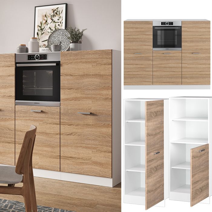 Vicco Cuisine Raul Cuisine intégrée Bloc de cuisine Cuisine équipée 240 cm blanc - Maison