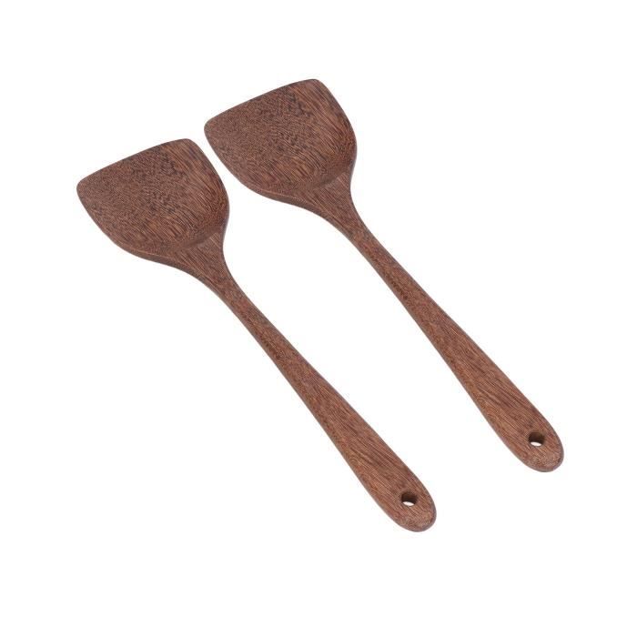 Crêpes En Bois Pelle Résistance à L'usure Cuisine Flipper Spatules Résistance à La Chaleur Omelette Spatule Spatule En Bois Turner Cuisson Ustensiles De Cuisine(Milieu