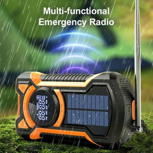 Radio Solaire Manivelle Lampe Torche - Radio De Survie AM/FM/SW Avec Charge 3 Voies, Haut-Parleur Bluetooth Portable