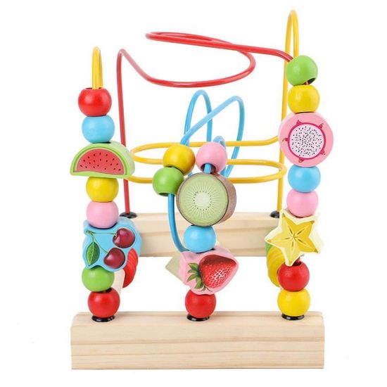 Cube D’activités 6-en-1 En Bois Maycoly – Labyrinthe, Formes, Horloge, Miroir – Jouet Montessori Pour Bébé 1-3 Ans