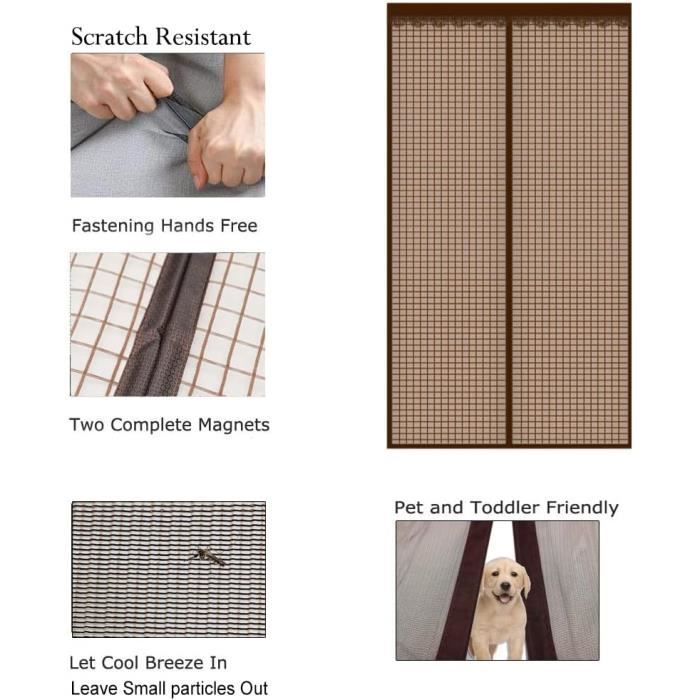Moustiquaire Porte Fenetre Magnétique 245 X 200 Cm Rideau
