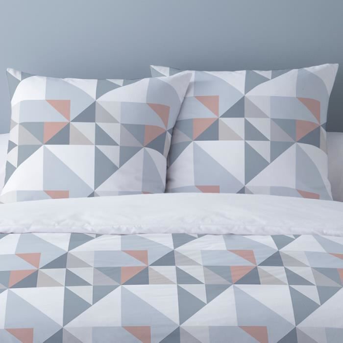 ALPES BLANC - Parure de draps flanelle 4 pièces fleuris rosier