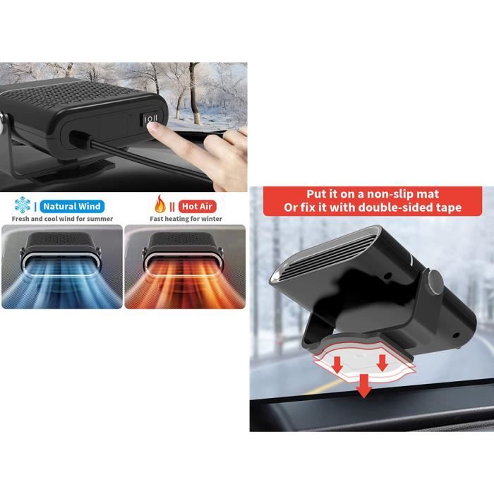 Chauffage De Voiture 12V 150W - Chauffage/soufflant 2 En 1, Dégivreur Pare-brise - Portable, Avec Prise Allume-cigare