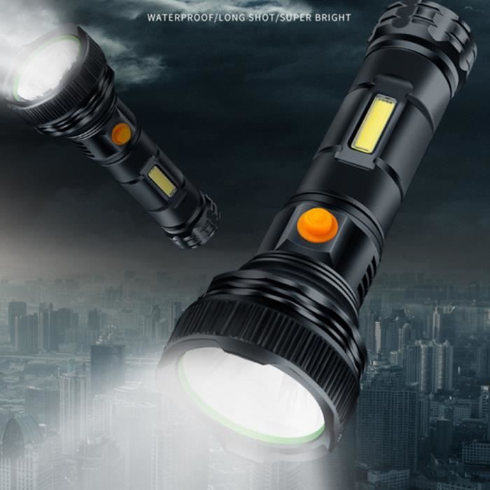 Lampe Torche LED Ultra Puissante, High Lumens LED Tactique Militaire Lampe  de Poche avec 5000mAh Batterie Rechargeable, Étanch[1530] - Cdiscount  Bricolage