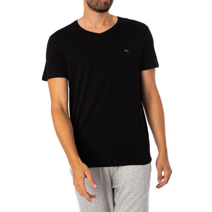 Diesel - Lot de 3 t-shirts à col ras du cou avec logo - Noir