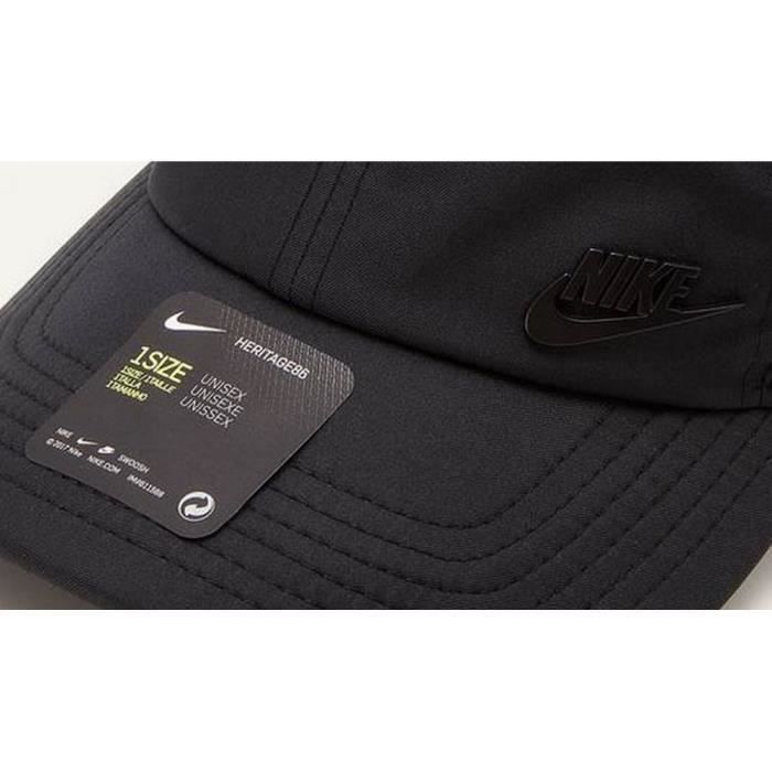 Casquette Noire Homme Nike Heritage Grand Logo Swoosh et Nike en Métal noir  - Cdiscount Prêt-à-Porter