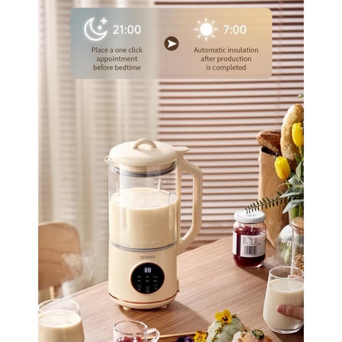 Machine à Lait de Noix de Soja, Lames en Acier Inoxydable en Forme de X, Faible Bruit, Panneau Machine à Lait de Noix de Soja, Lames en Acier Inoxydable en Forme de X, Faible Bruit, Panneau