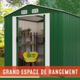 Abri de jardin en métal vert Cabane de jardin - Remise Rangement vélos/outils-3